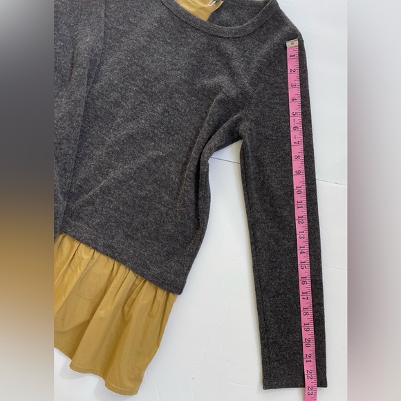 THML Gray and Yellow Ruffle Tiered Back Sweater Size S - Picture 10 of 14